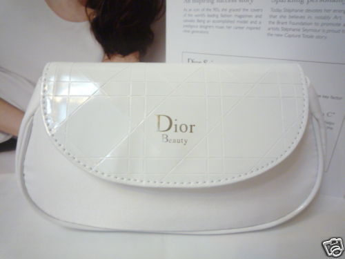 Christian Dior White Makeup Cosmetic Bag Case